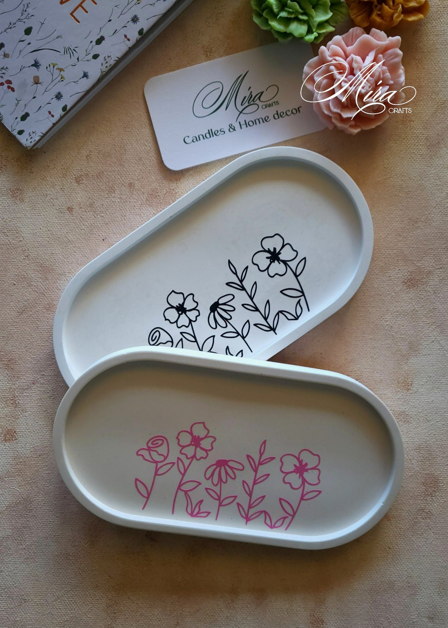 Oval Flores | bandeja decorativa